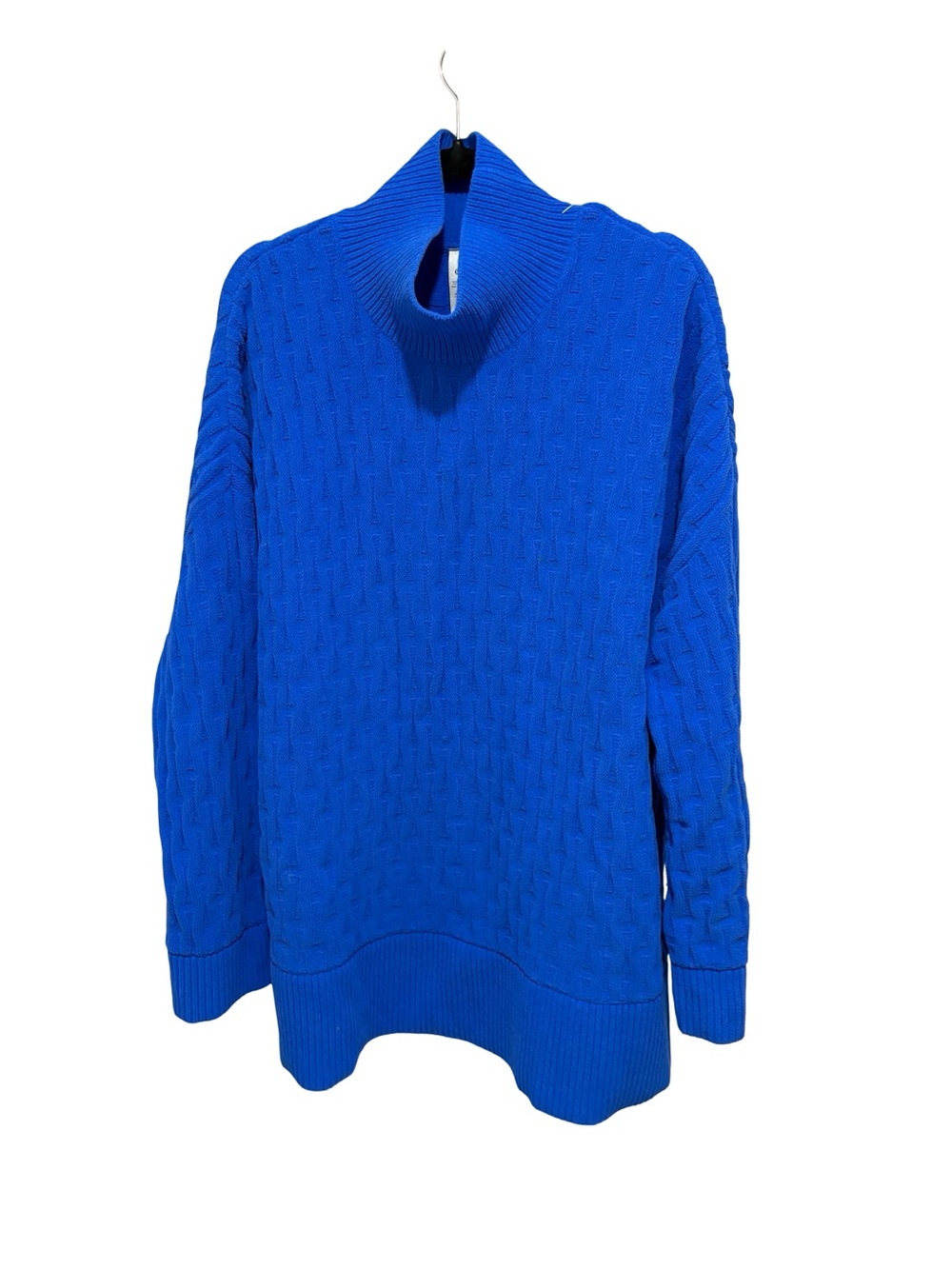 Lululemon Textured Knit Mock Neck Sweater Cobalt Royal Blue Size L